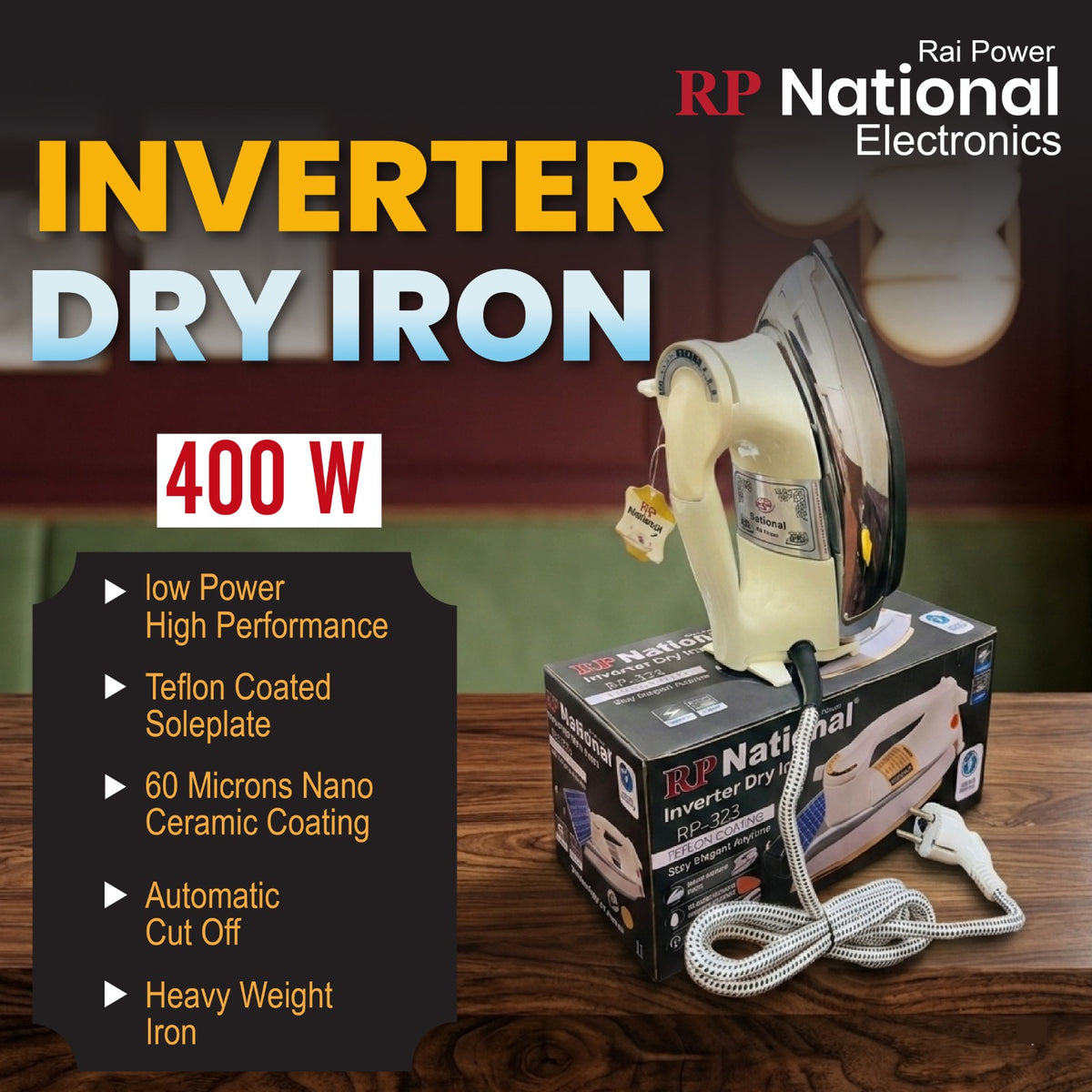 Rp National Iron 400 watt 60% Energy Saving RP=323